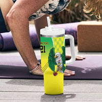 Nigeria Cricket Custom Tumbler With Handle Najeriya Yellow Greens Eagle - Wonder Print Shop