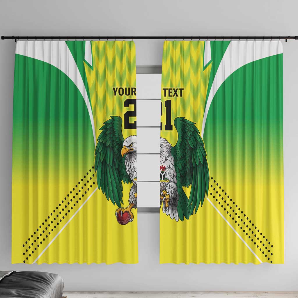 Nigeria Cricket Custom Window Curtain Najeriya Yellow Greens Eagle - Wonder Print Shop