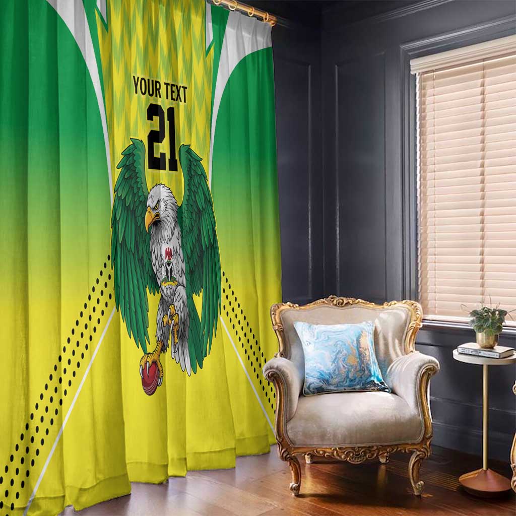 Nigeria Cricket Custom Window Curtain Najeriya Yellow Greens Eagle - Wonder Print Shop