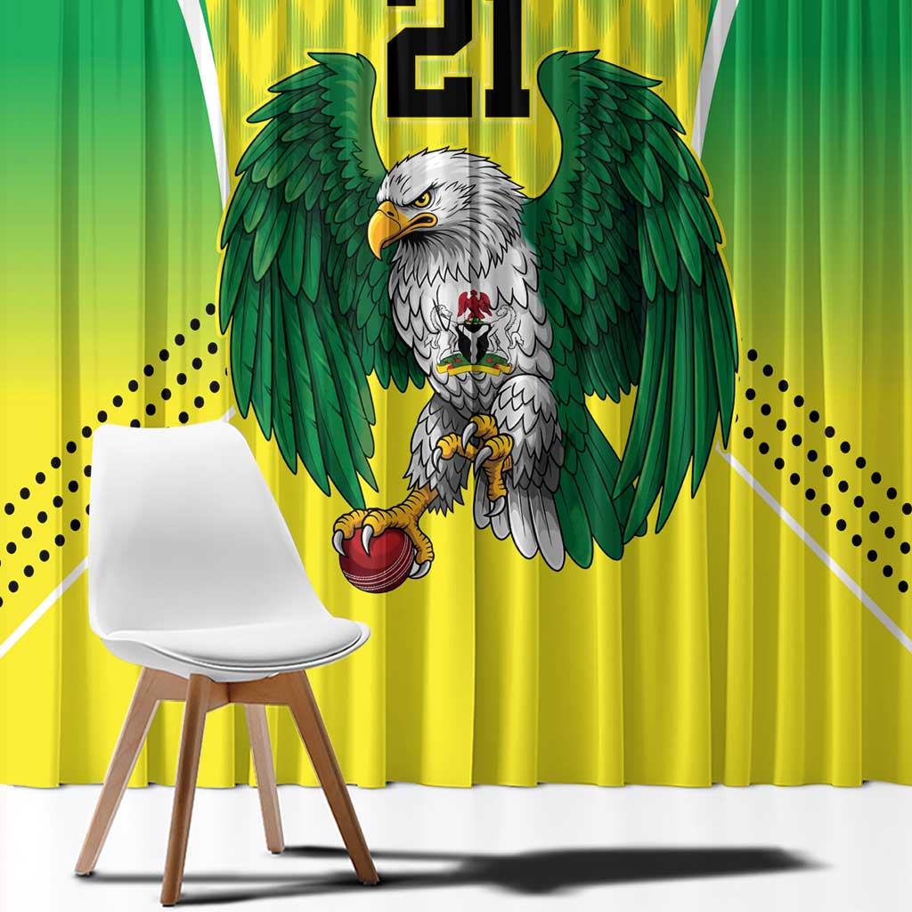 Nigeria Cricket Custom Window Curtain Najeriya Yellow Greens Eagle - Wonder Print Shop