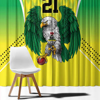 Nigeria Cricket Custom Window Curtain Najeriya Yellow Greens Eagle - Wonder Print Shop