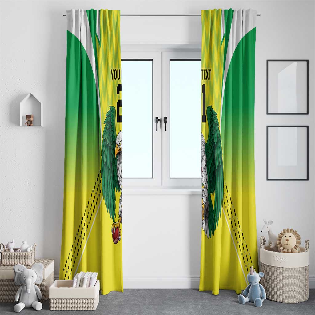 Nigeria Cricket Custom Window Curtain Najeriya Yellow Greens Eagle - Wonder Print Shop