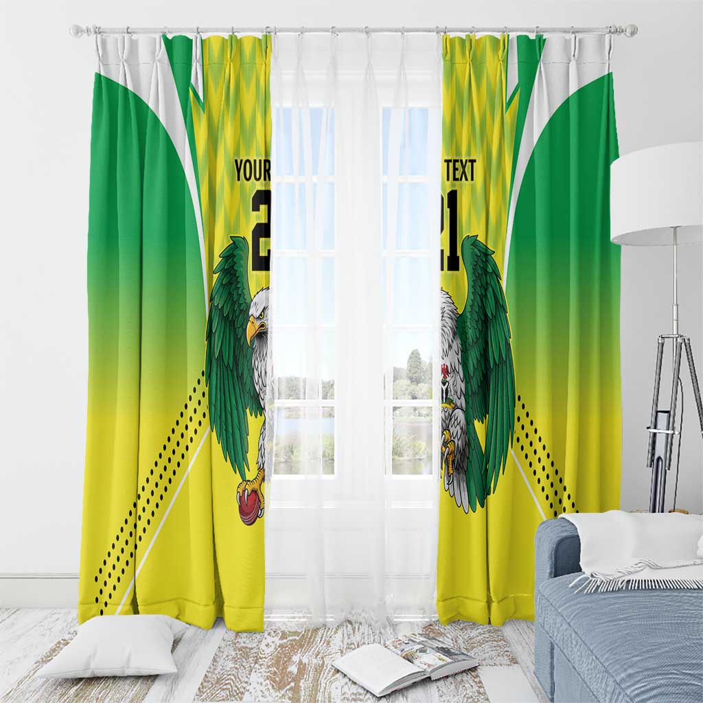 Nigeria Cricket Custom Window Curtain Najeriya Yellow Greens Eagle - Wonder Print Shop