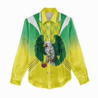 Nigeria Cricket Custom Women Casual Shirt Najeriya Yellow Greens Eagle - Wonder Print Shop