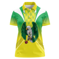 Nigeria Cricket Custom Women Polo Shirt Najeriya Yellow Greens Eagle - Wonder Print Shop