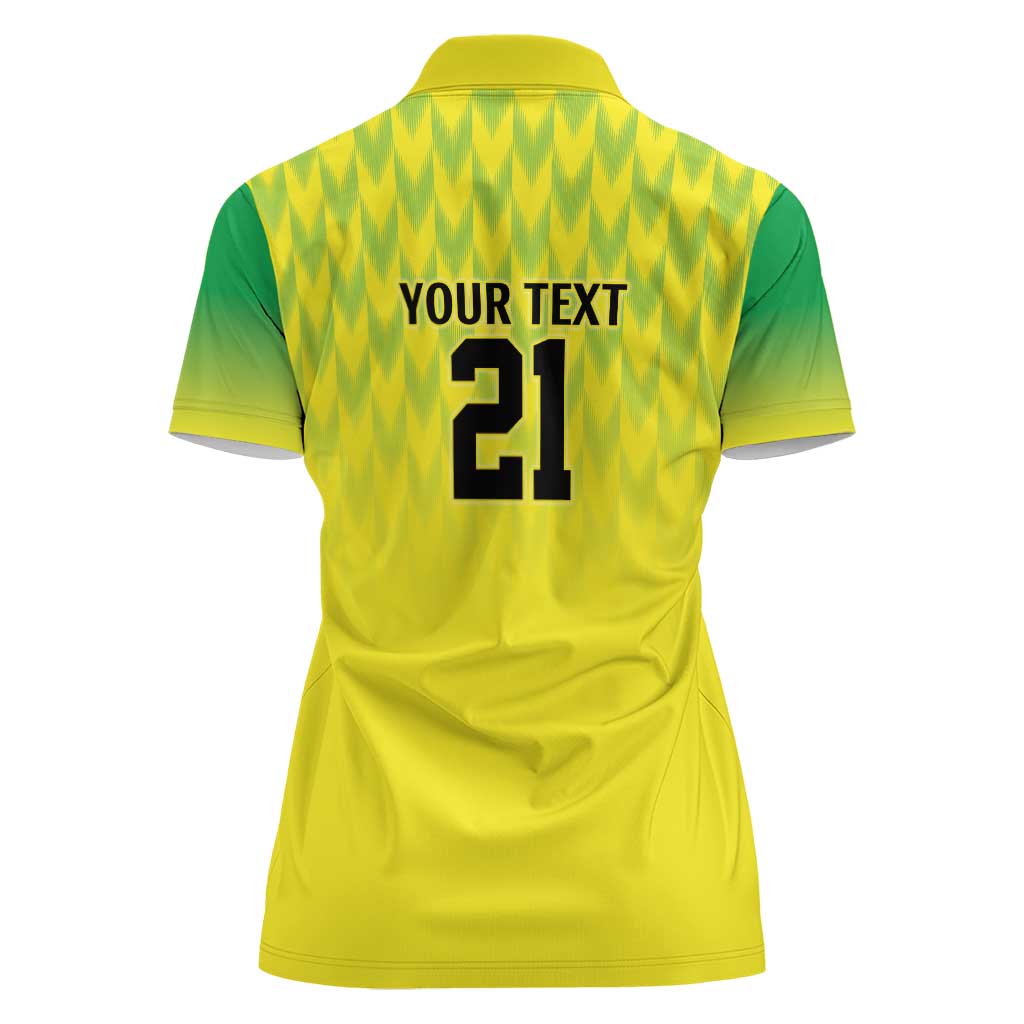 Nigeria Cricket Custom Women Polo Shirt Najeriya Yellow Greens Eagle - Wonder Print Shop