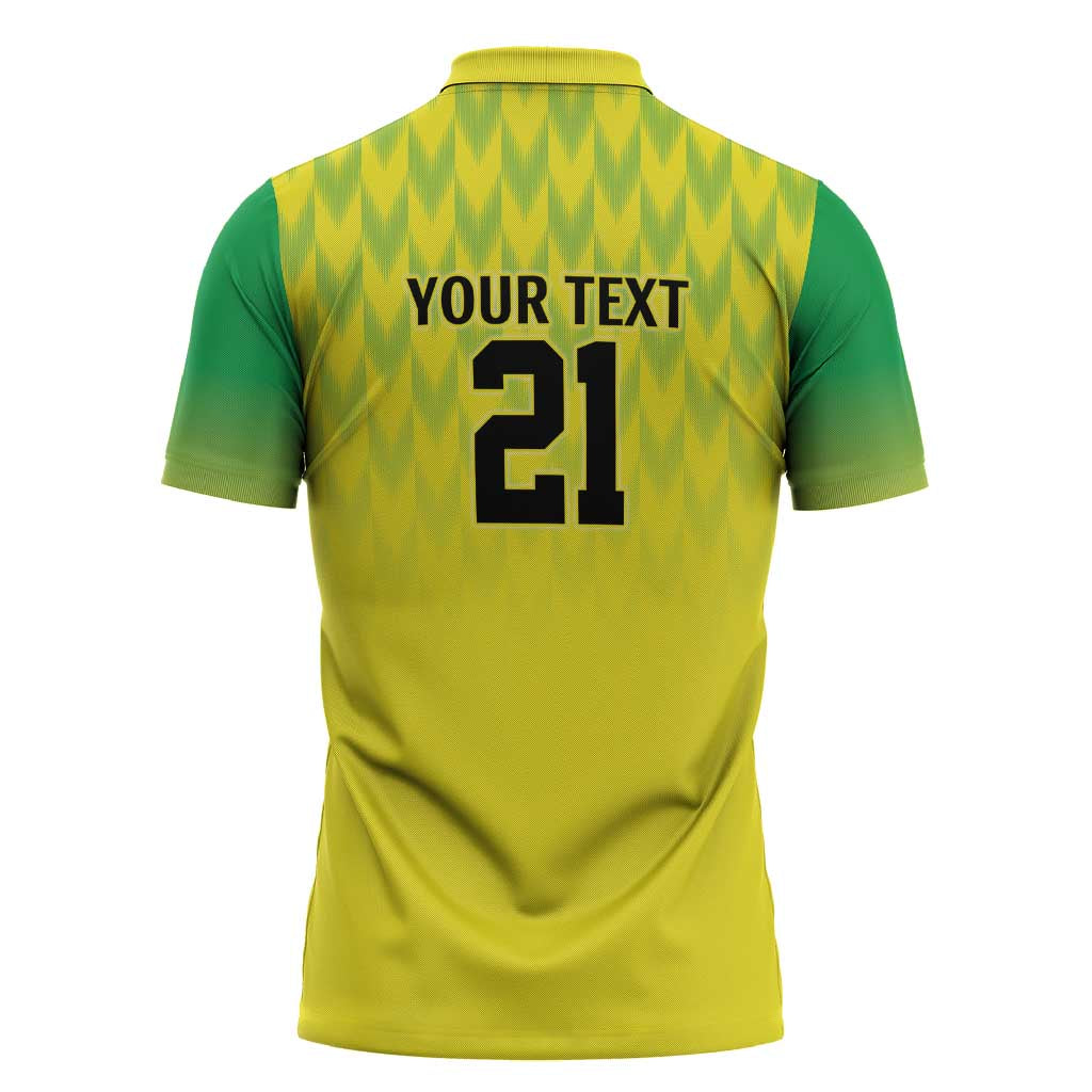 Nigeria Cricket Custom Zipper Polo Shirt Najeriya Yellow Greens Eagle - Wonder Print Shop