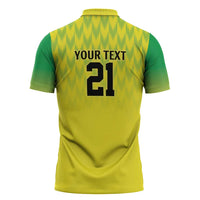 Nigeria Cricket Custom Zipper Polo Shirt Najeriya Yellow Greens Eagle - Wonder Print Shop