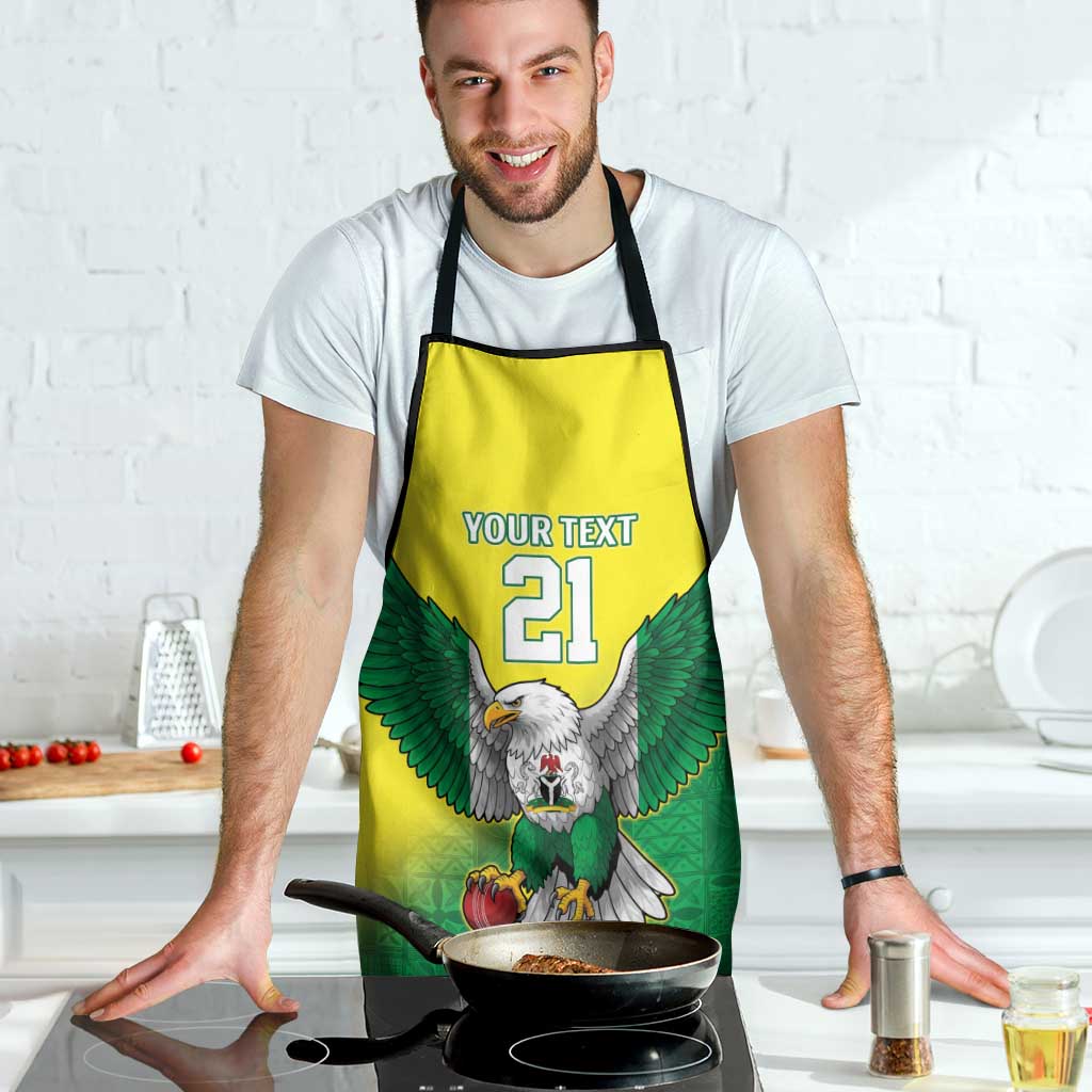 Nigeria Cricket Custom Apron Najeriya Angry Eagle Flag Motif - Wonder Print Shop