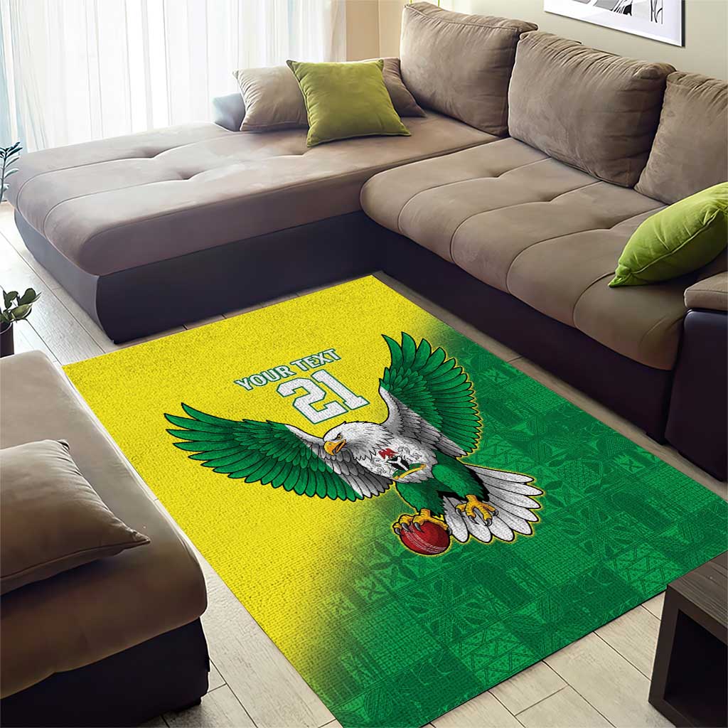 Nigeria Cricket Custom Area Rug Najeriya Angry Eagle Flag Motif - Wonder Print Shop