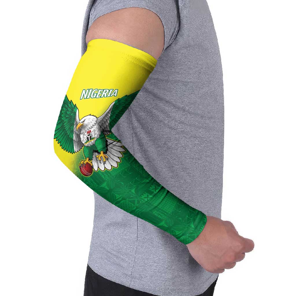 Nigeria Cricket Custom Arm Sleeves Najeriya Angry Eagle Flag Motif - Wonder Print Shop