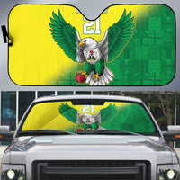 Nigeria Cricket Custom Auto Sun Shade Najeriya Angry Eagle Flag Motif - Wonder Print Shop