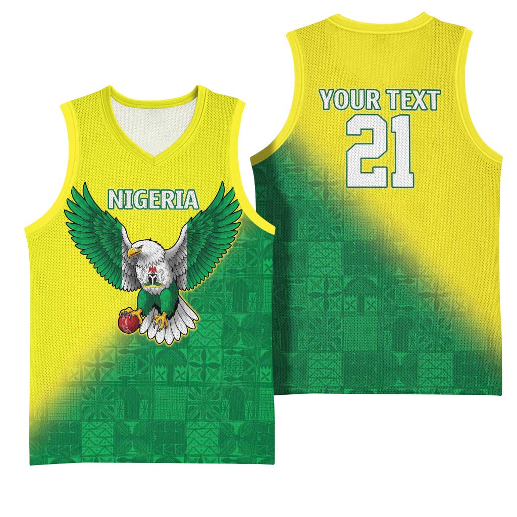 Nigeria Cricket Custom Basketball Jersey Najeriya Angry Eagle Flag Motif - Wonder Print Shop