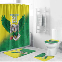 Nigeria Cricket Custom Bathroom Set Najeriya Angry Eagle Flag Motif - Wonder Print Shop