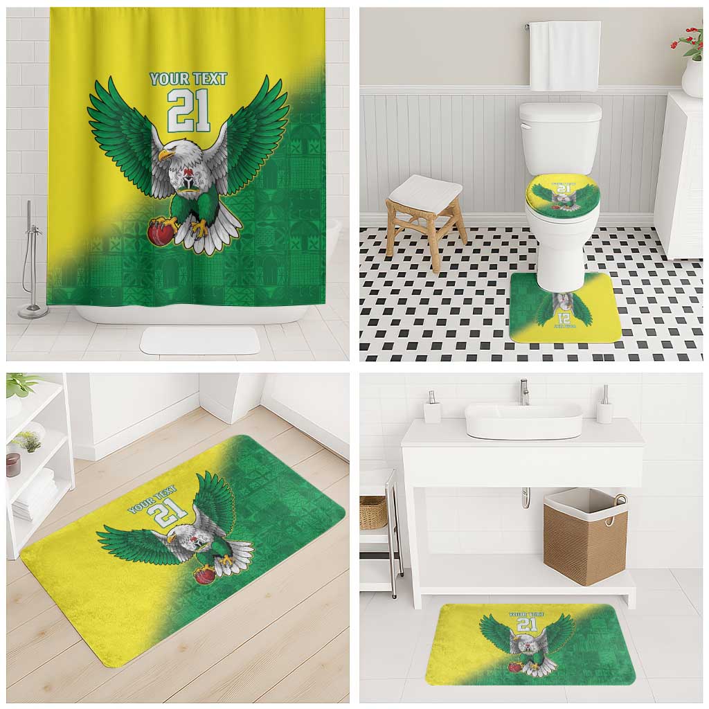 Nigeria Cricket Custom Bathroom Set Najeriya Angry Eagle Flag Motif - Wonder Print Shop