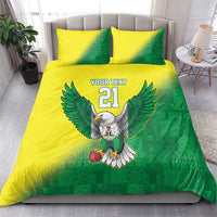 Nigeria Cricket Custom Bedding Set Najeriya Angry Eagle Flag Motif - Wonder Print Shop