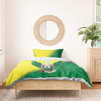 Nigeria Cricket Custom Bedding Set Najeriya Angry Eagle Flag Motif - Wonder Print Shop