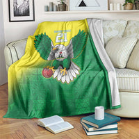 Nigeria Cricket Custom Blanket Najeriya Angry Eagle Flag Motif - Wonder Print Shop