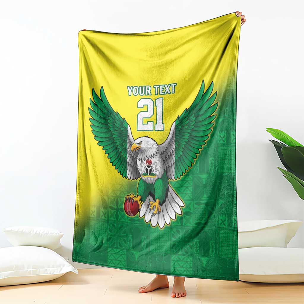 Nigeria Cricket Custom Blanket Najeriya Angry Eagle Flag Motif - Wonder Print Shop