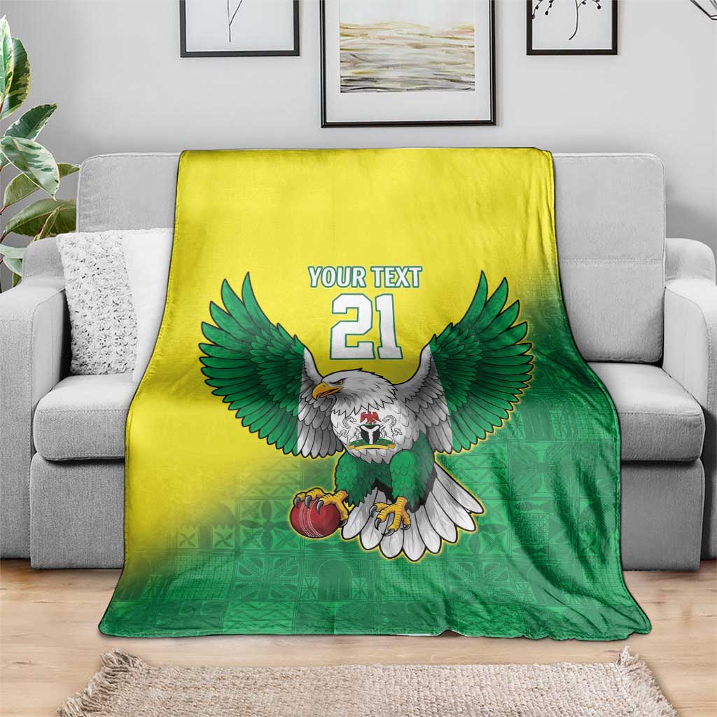 Nigeria Cricket Custom Blanket Najeriya Angry Eagle Flag Motif - Wonder Print Shop
