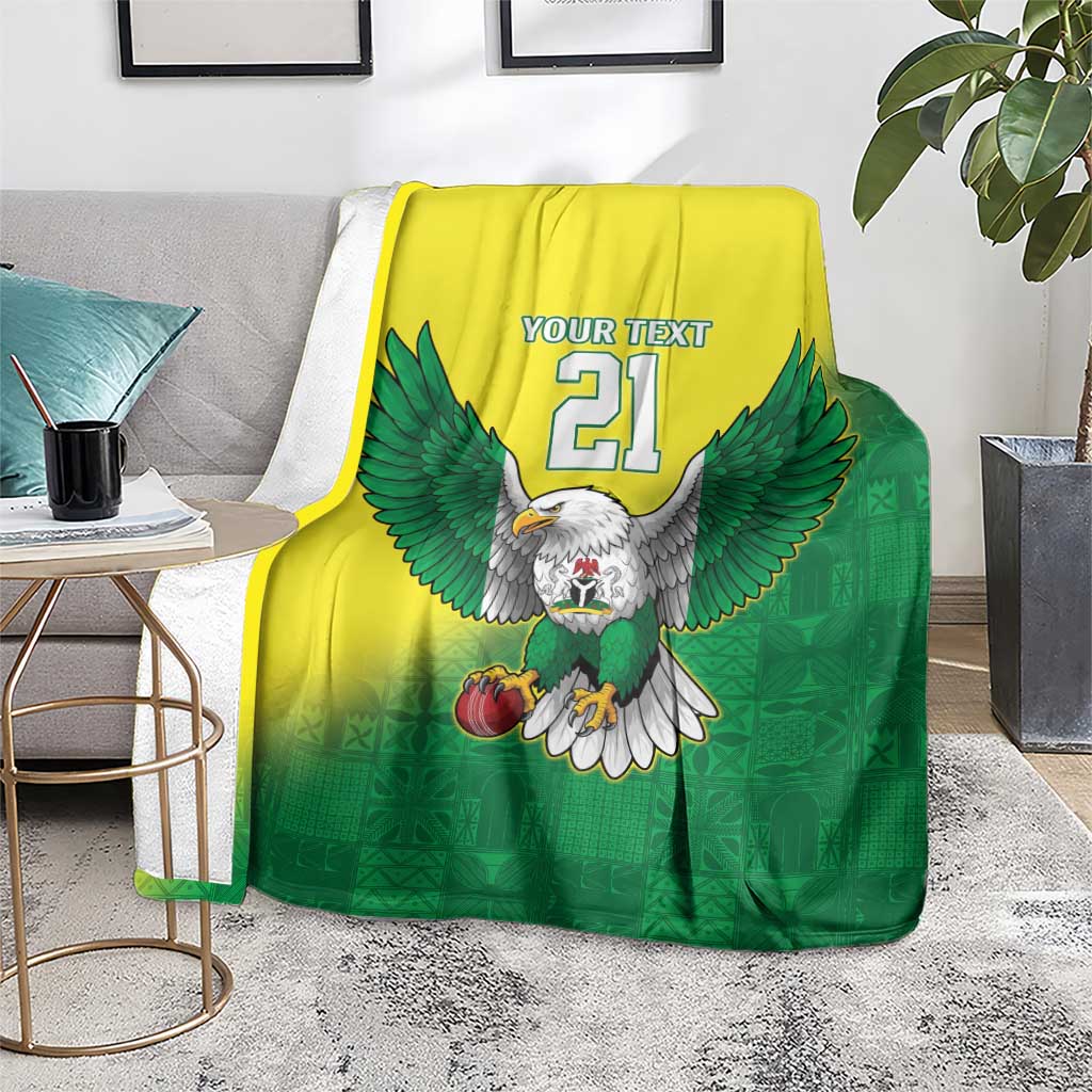 Nigeria Cricket Custom Blanket Najeriya Angry Eagle Flag Motif - Wonder Print Shop