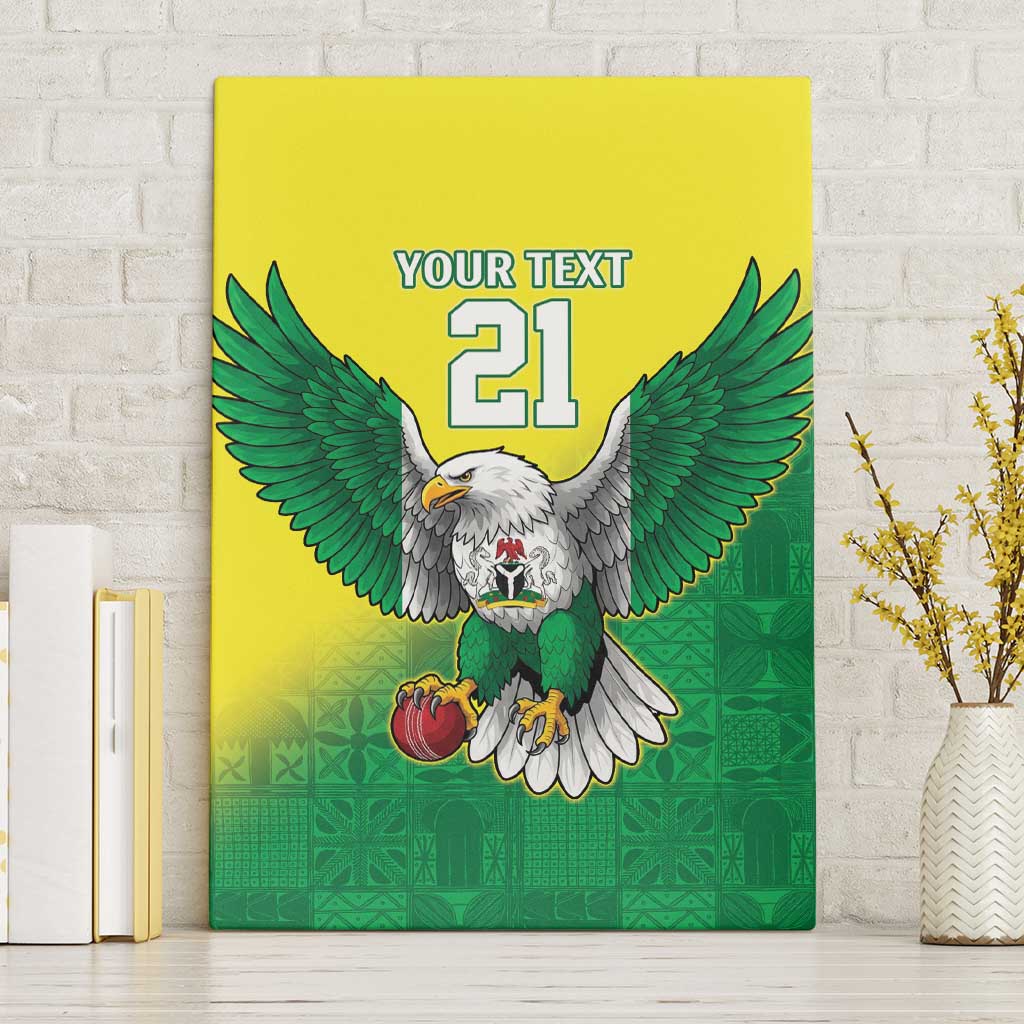 Nigeria Cricket Custom Canvas Wall Art Najeriya Angry Eagle Flag Motif - Wonder Print Shop