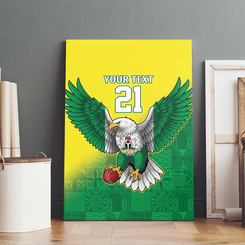 Nigeria Cricket Custom Canvas Wall Art Najeriya Angry Eagle Flag Motif - Wonder Print Shop