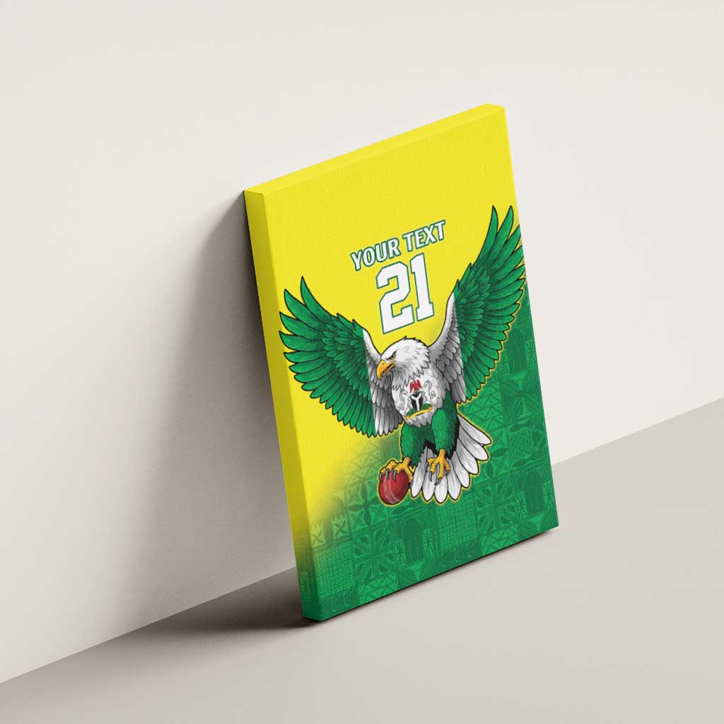 Nigeria Cricket Custom Canvas Wall Art Najeriya Angry Eagle Flag Motif - Wonder Print Shop