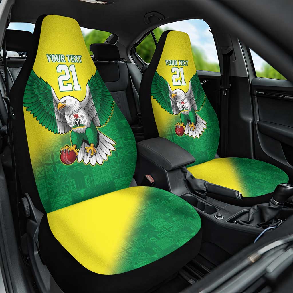 Nigeria Cricket Custom Car Seat Cover Najeriya Angry Eagle Flag Motif - Wonder Print Shop