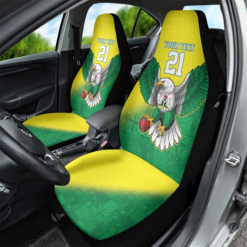 Nigeria Cricket Custom Car Seat Cover Najeriya Angry Eagle Flag Motif - Wonder Print Shop