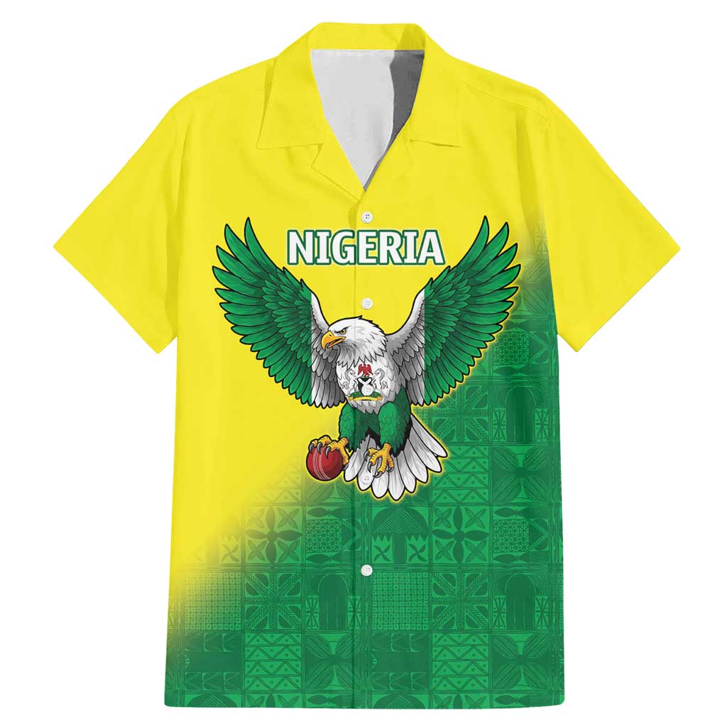 Nigeria Cricket Custom Family Matching Mermaid Dress and Hawaiian Shirt Najeriya Angry Eagle Flag Motif - Wonder Print Shop