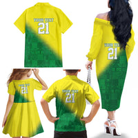 Nigeria Cricket Custom Family Matching Off The Shoulder Long Sleeve Dress and Hawaiian Shirt Najeriya Angry Eagle Flag Motif - Wonder Print Shop