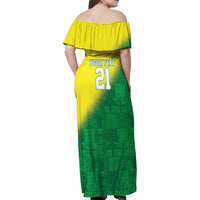 Nigeria Cricket Custom Family Matching Off Shoulder Maxi Dress and Hawaiian Shirt Najeriya Angry Eagle Flag Motif - Wonder Print Shop