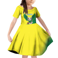 Nigeria Cricket Custom Family Matching Off Shoulder Short Dress and Hawaiian Shirt Najeriya Angry Eagle Flag Motif - Wonder Print Shop