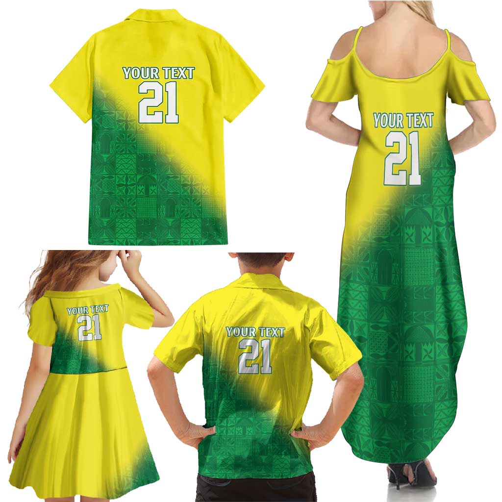 Nigeria Cricket Custom Family Matching Summer Maxi Dress and Hawaiian Shirt Najeriya Angry Eagle Flag Motif - Wonder Print Shop