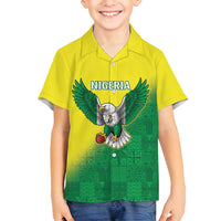 Nigeria Cricket Custom Family Matching Summer Maxi Dress and Hawaiian Shirt Najeriya Angry Eagle Flag Motif - Wonder Print Shop