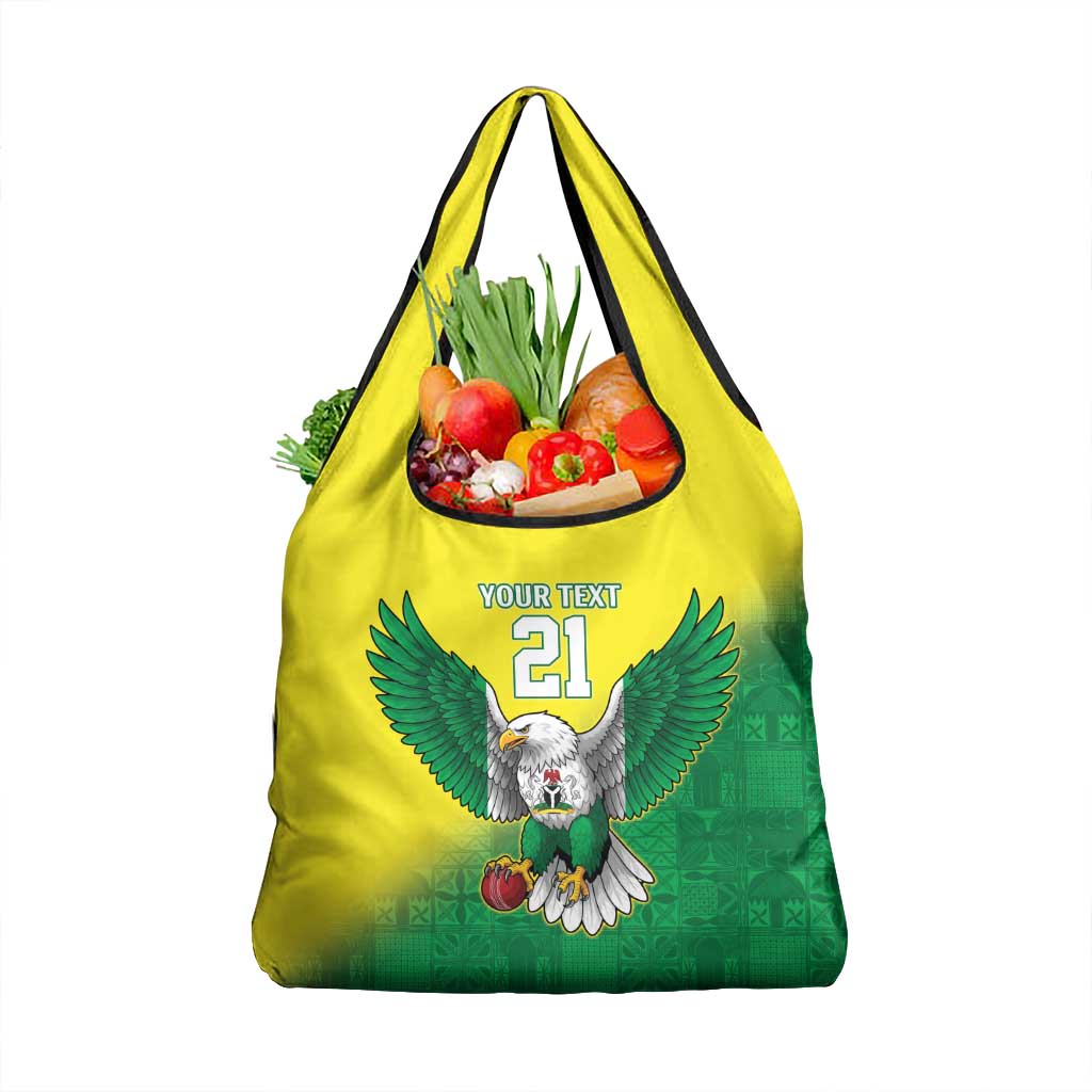 Nigeria Cricket Custom Grocery Bag Najeriya Angry Eagle Flag Motif - Wonder Print Shop
