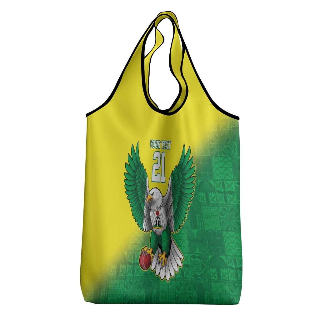 Nigeria Cricket Custom Grocery Bag Najeriya Angry Eagle Flag Motif - Wonder Print Shop