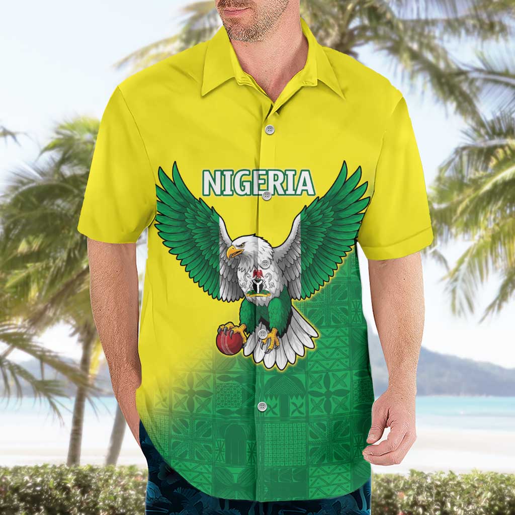 Nigeria Cricket Custom Hawaiian Shirt Najeriya Angry Eagle Flag Motif - Wonder Print Shop