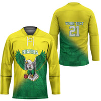 Nigeria Cricket Custom Hockey Jersey Najeriya Angry Eagle Flag Motif - Wonder Print Shop