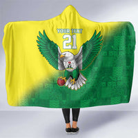 Nigeria Cricket Custom Hooded Blanket Najeriya Angry Eagle Flag Motif - Wonder Print Shop