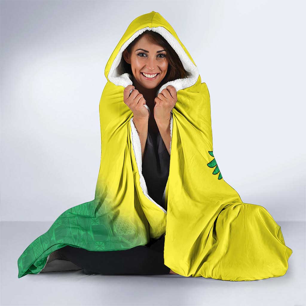 Nigeria Cricket Custom Hooded Blanket Najeriya Angry Eagle Flag Motif - Wonder Print Shop