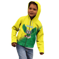 Nigeria Cricket Custom Kid Hoodie Najeriya Angry Eagle Flag Motif - Wonder Print Shop