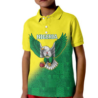 Nigeria Cricket Custom Kid Polo Shirt Najeriya Angry Eagle Flag Motif - Wonder Print Shop