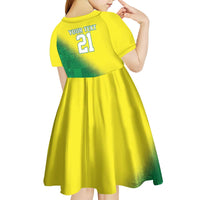 Nigeria Cricket Custom Kid Short Sleeve Dress Najeriya Angry Eagle Flag Motif - Wonder Print Shop