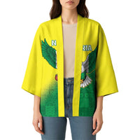 Nigeria Cricket Custom Kimono Najeriya Angry Eagle Flag Motif - Wonder Print Shop