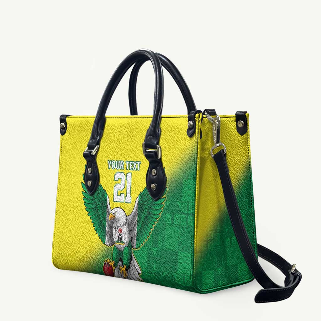 Nigeria Cricket Custom Leather Bag Najeriya Angry Eagle Flag Motif - Wonder Print Shop