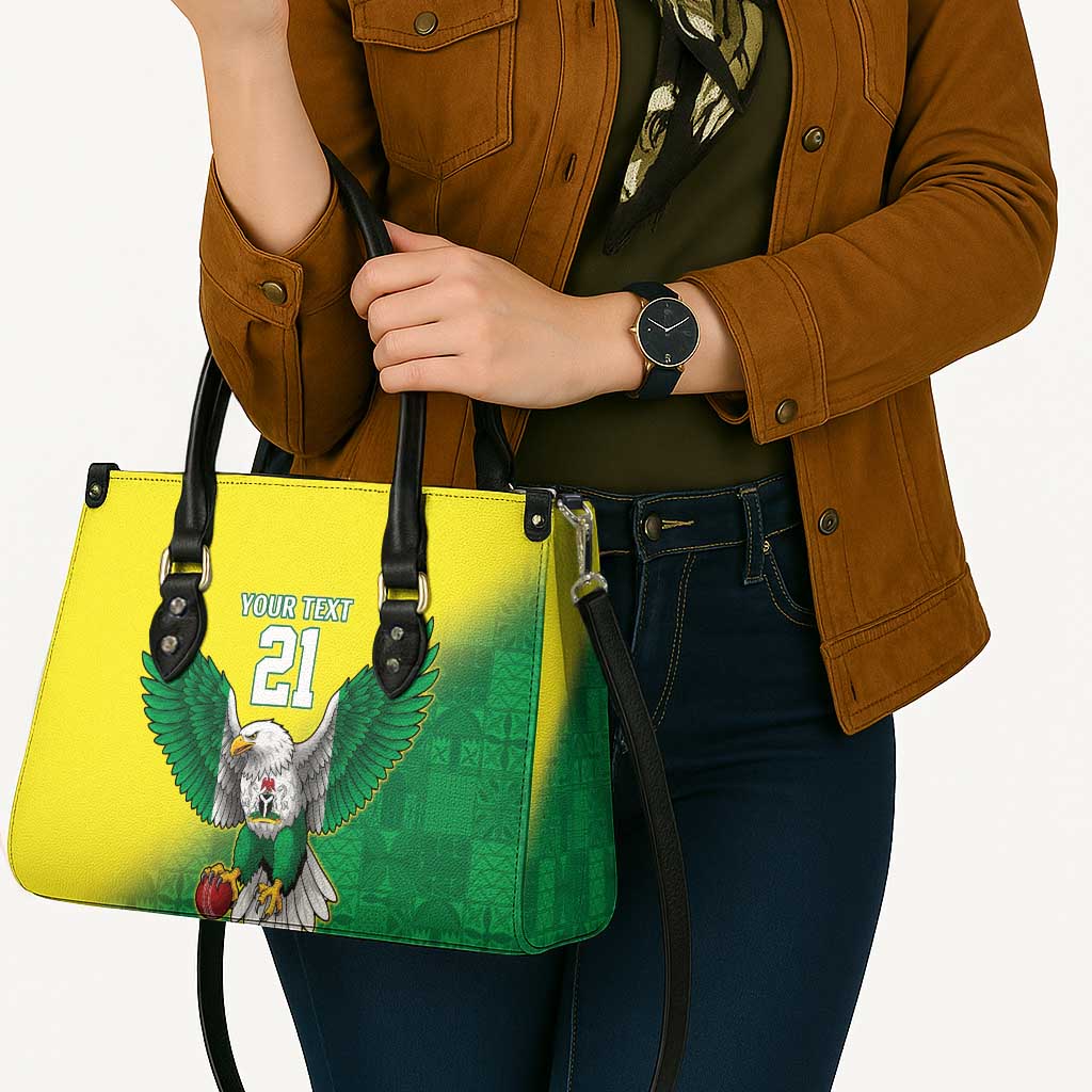 Nigeria Cricket Custom Leather Bag Najeriya Angry Eagle Flag Motif - Wonder Print Shop