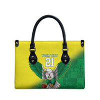Nigeria Cricket Custom Leather Bag Najeriya Angry Eagle Flag Motif - Wonder Print Shop