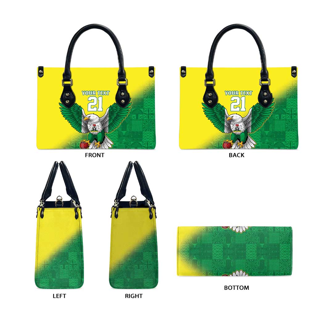 Nigeria Cricket Custom Leather Bag Najeriya Angry Eagle Flag Motif - Wonder Print Shop